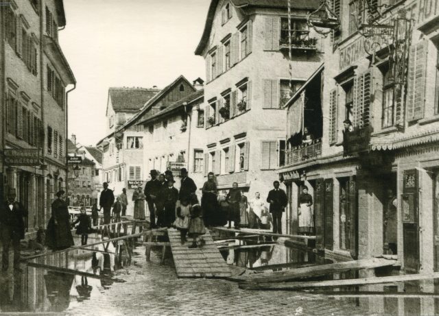 Hochwasseraufnahme in der Altstadt