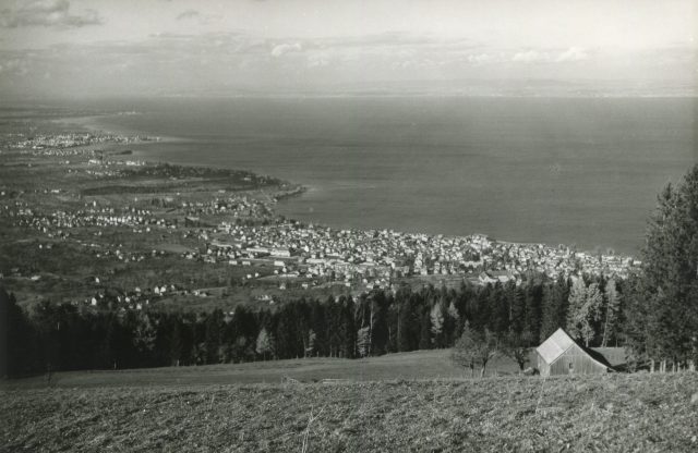Panorama über das historische Rorschach und den Bodensee
