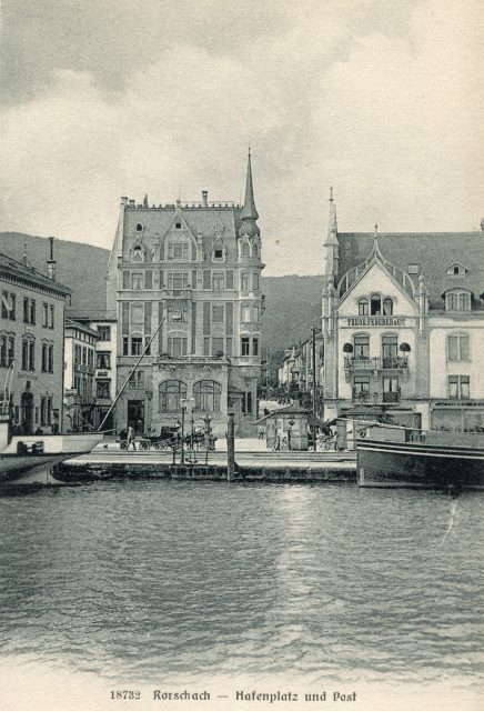 Hafenplatz und Post von der Seeseite aus gesehen