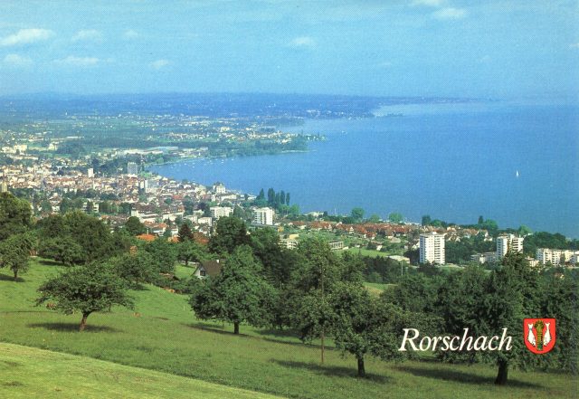 Farbiges Panorama vom Rorschacherberg