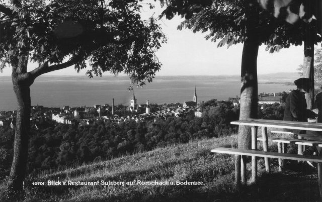 Blick von der Gartenwirtschaft des Restaurants Sulzberg