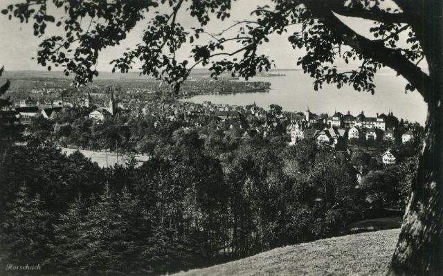 Gesamtansicht von Rorschach mit Bodensee