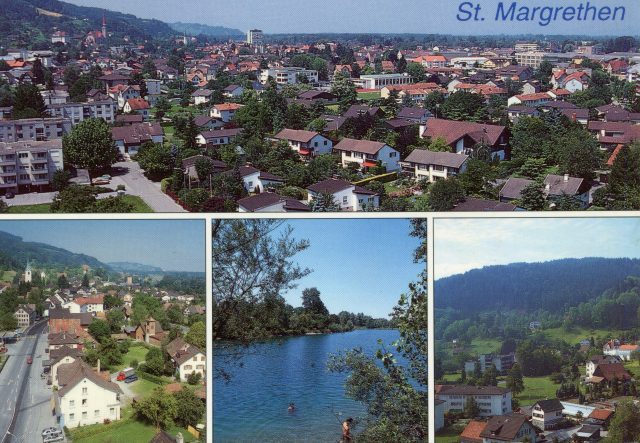 Mehrbild-Ansichtskarte von St. Margrethen und der Badi Bruggerhorn