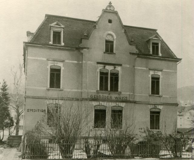 Speditionsgebäude Gebrüder Weiss vor dem Abbruch 1968