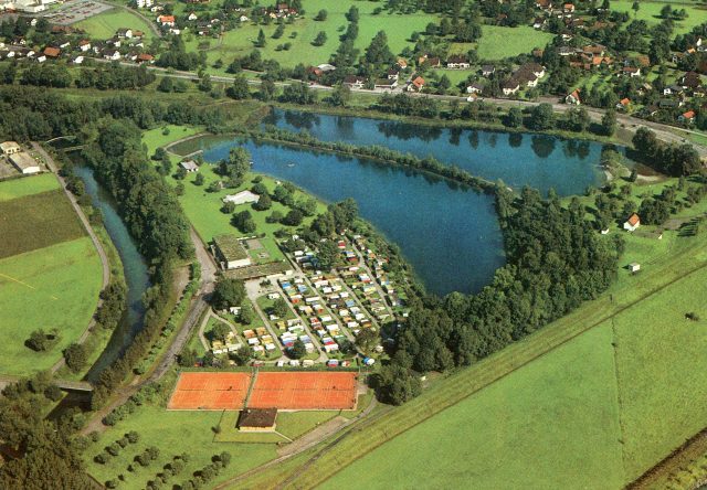 Luftaufnahme Strandbad und Camping Bruggerhorn