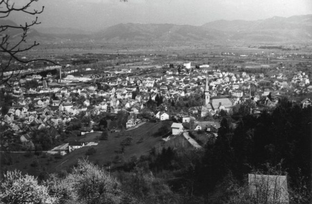 Blick vom Hügel in den 1940er-Jahren