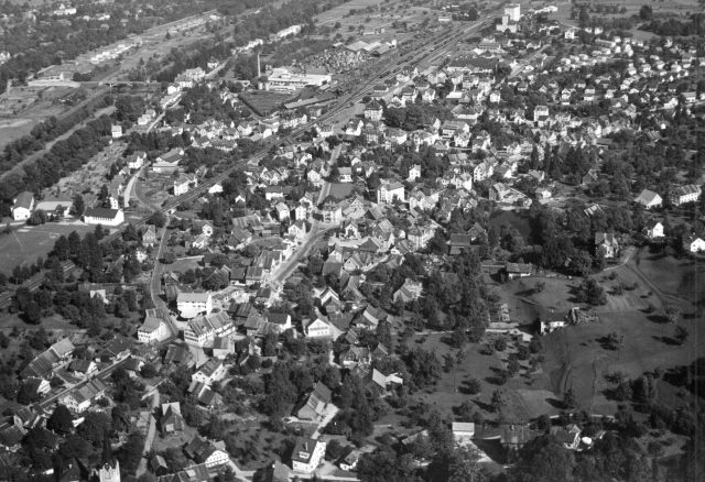 Luftaufnahme des Dorfkerns von St. Margrethen