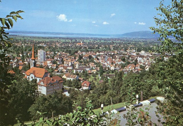 Panorama-Ansicht über St. Margrethen zum Bodensee